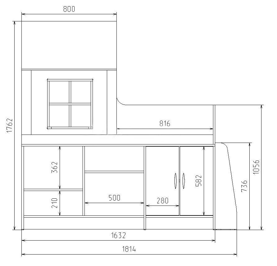 Чертеж кровать чердак домик