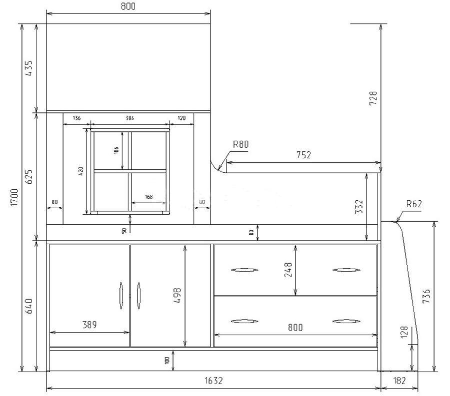 Чертеж кровать чердак домик