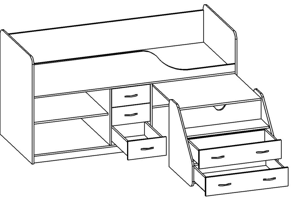 Детская кровать чердак кузя