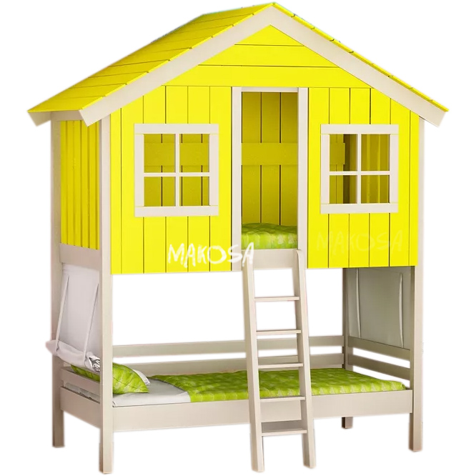 Двухъярусная кровать-домик из сосны Бергамо купить в интернет-магазине ...