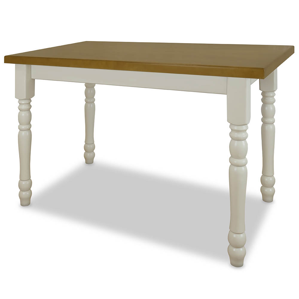 стол с белыми ножками и деревянной столешницей