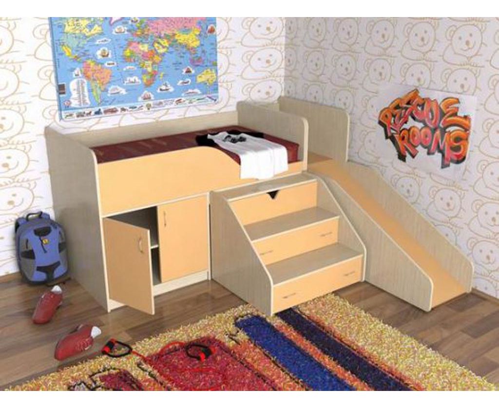 кровать чердак для девочки от 3 лет с бортиками