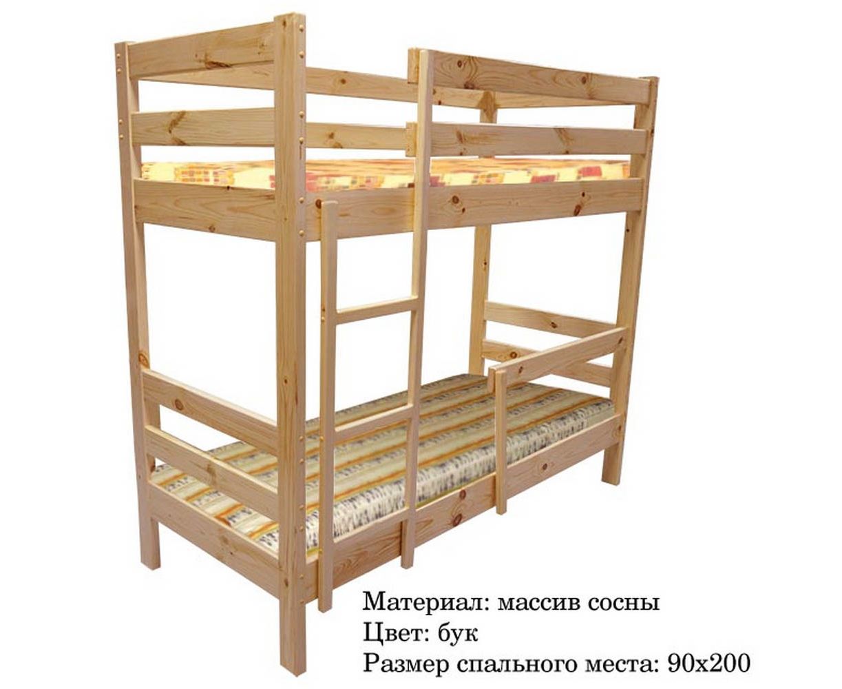 двухэтажная кровать из сосны