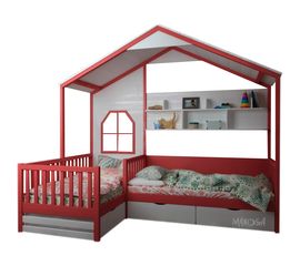 Детская кровать домик для двоих детей Корнер, КОД:MS0962, images №1, magsale.ru