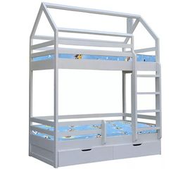 Двухъярусная кровать из массива сосны Домик, КОД:VMK265, images №1, magsale.ru