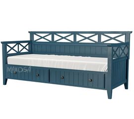 Кровать-тахта из массива сосны с ящиками Бретань Марин, КОД:MSP017, images №1, magsale.ru