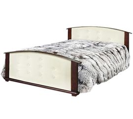 Кровать из массива сосны Милена с кожей, КОД:VMK748, images №1, magsale.ru