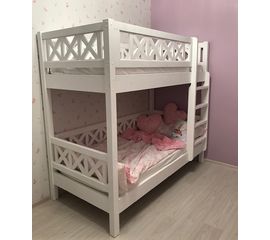 Двухъярусная кровать-диван из массива Кантри-2 (Прованс), КОД:33999, images №1, magsale.ru