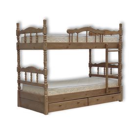 Двухъярусная кровать из массива сосны Лиона точеная, КОД:VMK313, images №1, magsale.ru