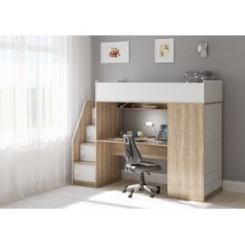 Кровать-чердак со столом и шкафом Легенда F608.3, КОД:LF6083 , images №1, magsale.ru