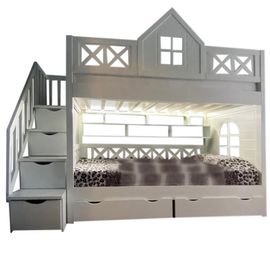 Двухъярусная кровать-домик Касабланка (массив), КОД:MS4908, images №1, magsale.ru