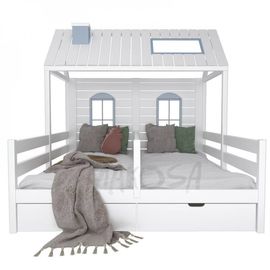 Двойная кровать из массива сосны Монако, КОД:MS0938, images №1, magsale.ru