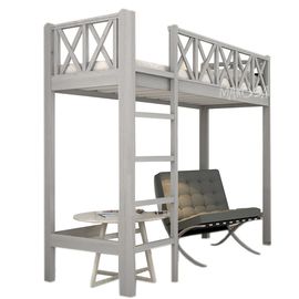 Кровать-чердак из массива дерева Монпелье, КОД:MS0983, images №1, magsale.ru