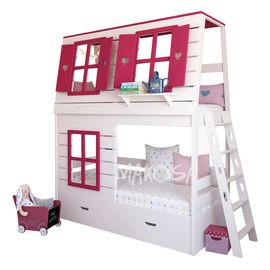Двухъярусная кровать-домик из массива №95 Ницца-2, КОД:FMS0943, images №1, magsale.ru