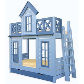 Двухъярусная кровать домик из массива Терем Люкс, КОД:33010, images №1, magsale.ru