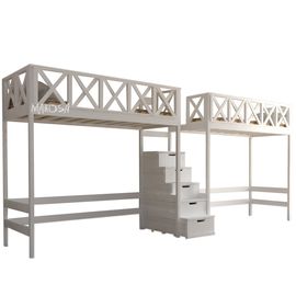 Двухъярусная кровать-чердак из массива Монпелье-2, КОД:MS0984, images №1, magsale.ru