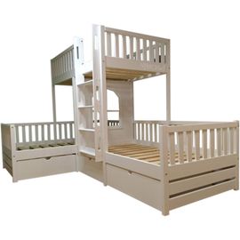 Двухъярусная кровать-домик для троих Эллинг, КОД:MS0918, images №1, magsale.ru
