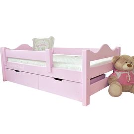 Детская кровать из массива с ящиками и бортиком Сильфида, КОД:MS1026, images №1, magsale.ru