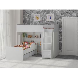 Двухъярусная кровать Легенда 42.2.2 белая, КОД:LG4232, images №1, magsale.ru