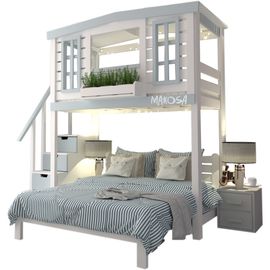 Двухъярусная двуспальная кровать из массива Берта, КОД:MS8901, images №1, magsale.ru