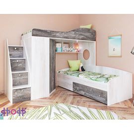 Двухъярусная кровать Кадет-2 с универсальной лестницей, КОД:ЯКД223, images №1, magsale.ru