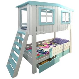 Двухъярусная кровать-домик из массива Ибица, КОД:MS6870, images №1, magsale.ru