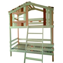 Двухъярусная кровать-домик из массива Куба, КОД:MS8896, images №1, magsale.ru