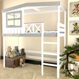 Кровать-чердак из массива Незнайка, КОД:MS8903, images №1, magsale.ru