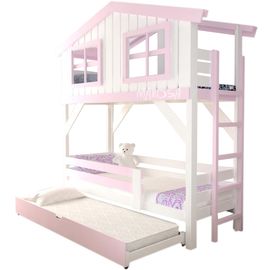 Двухъярусная кровать-домик из массива Сан-Ремо, КОД:MS8914, images №1, magsale.ru