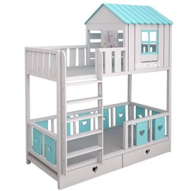 Двухъярусная кровать-домик из массива Тутти-Фрутти, КОД:MS8920, images №1, magsale.ru