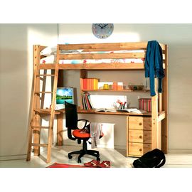 Верхнеярусная кровать-чердак из массива сосны Кадет-4, КОД:VMK292, images №1, magsale.ru