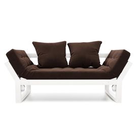 Кушетка Амбер Вельвет Белая эмаль Chocolate, КОД:АНД21869, images №1, magsale.ru