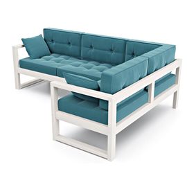 Диван Астер Угловой Velvet Белый Blue, КОД:АНД2248578888, images №1, magsale.ru