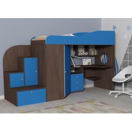 Кровать-чердак с рабочей зоной Кадет-1, КОД:ЯКД11, images №1, magsale.ru