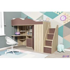 Кровать-чердак с рабочей зоной Пионер-1, КОД:ЯПК21, images №1, magsale.ru