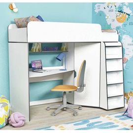 Кровать-чердак с рабочей зоной Юниор-7, КОД:ЯКЮ18, images №1, magsale.ru