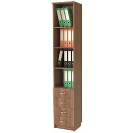 Шкаф-стеллаж однодверный с ящиками 121 СМ, КОД:SLM058, images №1, magsale.ru