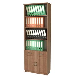 Шкаф-стеллаж двухдверный с ящиками 122 СМ, КОД:SLM063, images №1, magsale.ru