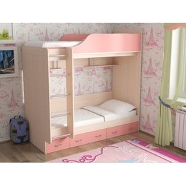 Двухъярусная кровать Дуэт-14 с металлической лестницей, КОД:SL423, images №1, magsale.ru