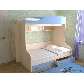 Двухъярусная кровать Дуэт-15 с металлической лестницей, КОД:SL426, images №1, magsale.ru