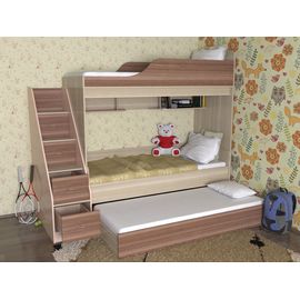 Трехъярусная кровать с выдвижным спальным местом Дуэт-17, КОД:SL427, images №1, magsale.ru