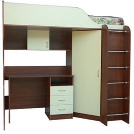 Кровать-чердак с рабочей зоной Квартет-2 Стандарт, КОД:SLM010, images №1, magsale.ru