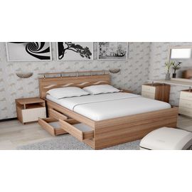 Двуспальная кровать Волна-3 с комодом, КОД:SL509, images №1, magsale.ru