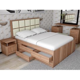 Двуспальная кровать Волна-4 с комодом, КОД:SL511, images №1, magsale.ru