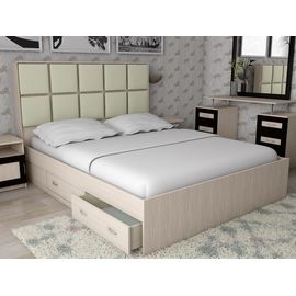 Двуспальная кровать Волна-4 с ящиками, КОД:SL510, images №1, magsale.ru