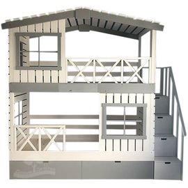 Двухъярусная кровать из массива Домик Детства №17 (Яхтклуб), КОД:DD317, images №1, magsale.ru