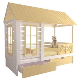 Кровать из массива сосны Домик Детства №4, КОД:DD304, images №1, magsale.ru