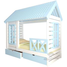 Кровать из массива сосны Домик Детства №43, КОД:DD343, images №1, magsale.ru