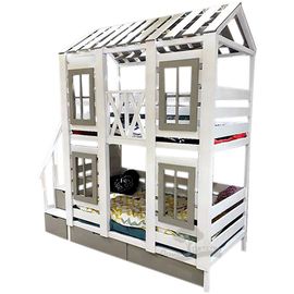 Двухъярусная кровать из массива Домик Детства №50, КОД:DD350, images №1, magsale.ru