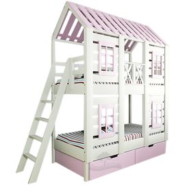 Двухъярусная кровать из массива сосны Домик Детства №60, КОД:DD360, images №1, magsale.ru